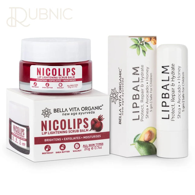 Bella Vita Organic NicoLips Lip Scrub & NicoBalm Lip Balm -