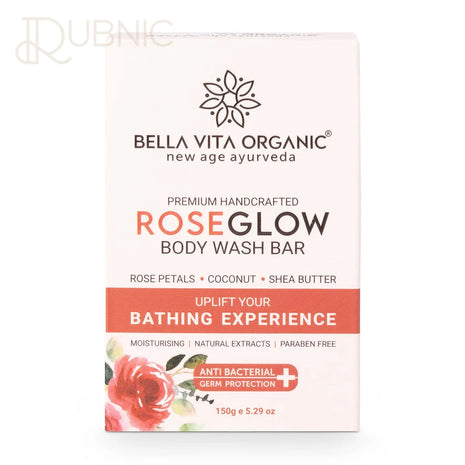 Bella Vita Organic Rose Glow Body Wash Bar Soap 150 gm -