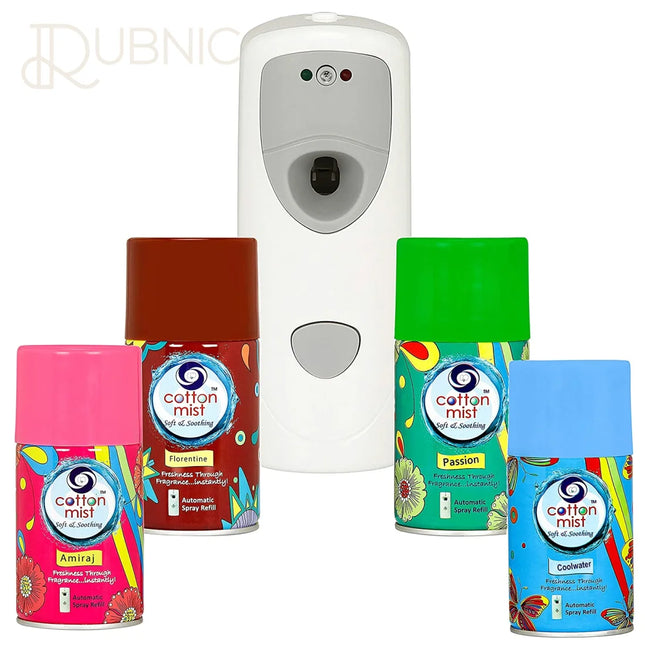 Cotton Mist Automatic Air Freshener Dispenser with 4-250ml