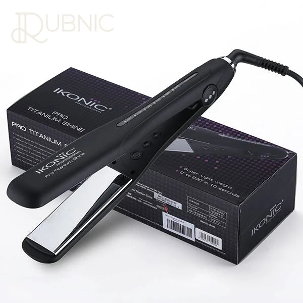 IKONIC Pro Titanium Shine Hair Straightener (Black) - Hair