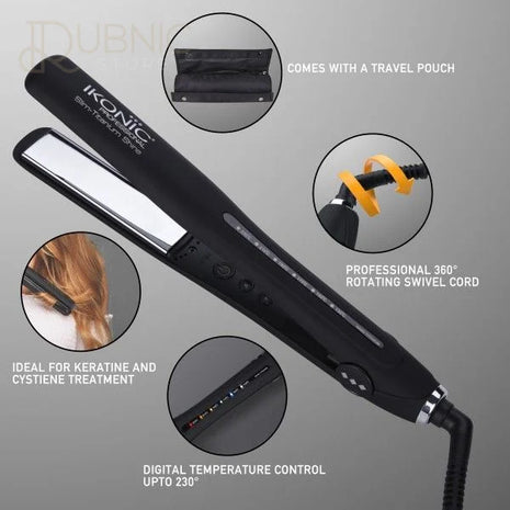 IKONIC Slim Titanium Shine Hair Straightener (Black) - Hair