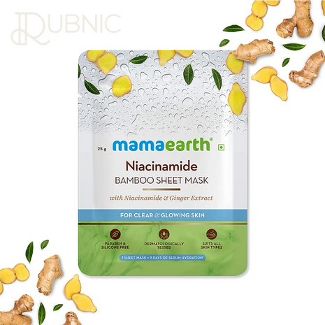 Mamaearth Niacinamide Bamboo Sheet Mask 25GM - SHEET MASK