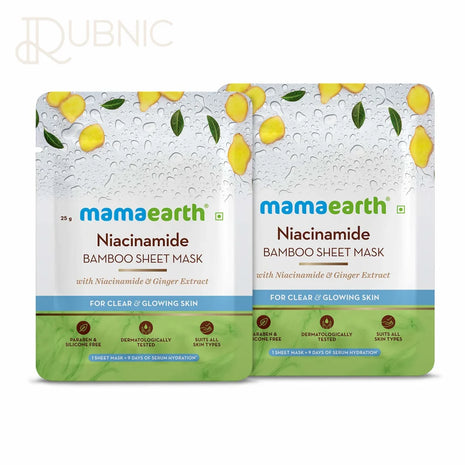 Mamaearth Niacinamide Bamboo Sheet Mask 25GM*2 - SHEET MASK