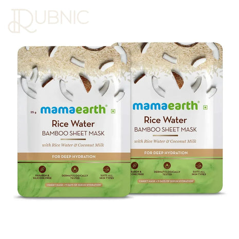 Mamaearth Rice Water Bamboo Sheet Mask 25 GM*2 - SHEET MASK