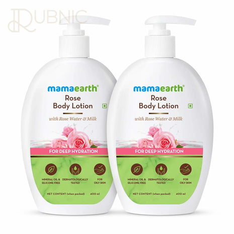 Mamaearth Rose Body Lotion 400 ml * 2 - BODY BUTTER LOTION