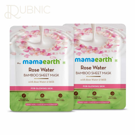 Mamaearth Rose Water Bamboo Sheet Mask 25GM*2 - SHEET MASK