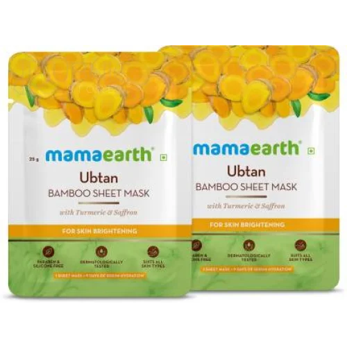 MamaEarth Ubtan Bamboo Sheet Mask 25GM*2 - SHEET MASK