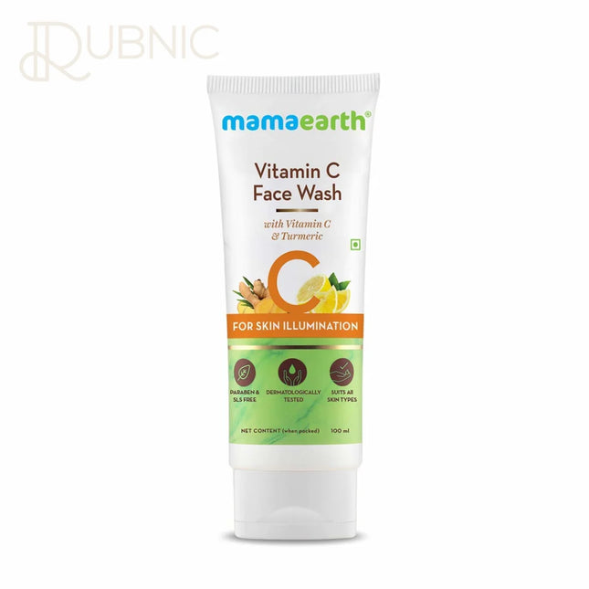 Mamaearth Vitamin C Face Wash with Vitamin C and Turmeric for Skin Illumination - 100ml - SHOPKARO.ORG