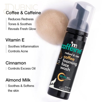 mCaffeine Anti Acne Coffee Foaming Face Wash 75 ml - face