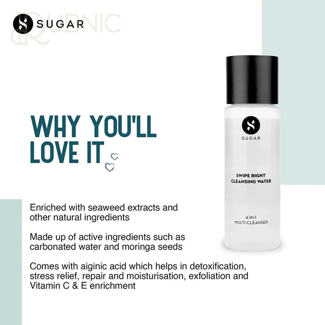 SUGAR Cosmetics Swipe Right Cleansing Water - MAKEUP REMOVER