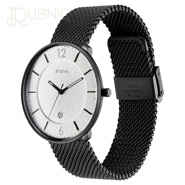 TITAN Workwear Watch with White Dial & Stainless Steel Strap