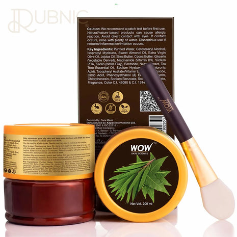 WOW Skin Science Anti-Acne Neem & Tea Tree Clay Face Mask -