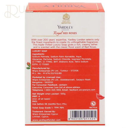Yardley London Royal Red Roses Luxury Soap 100 g - BATH SHOP